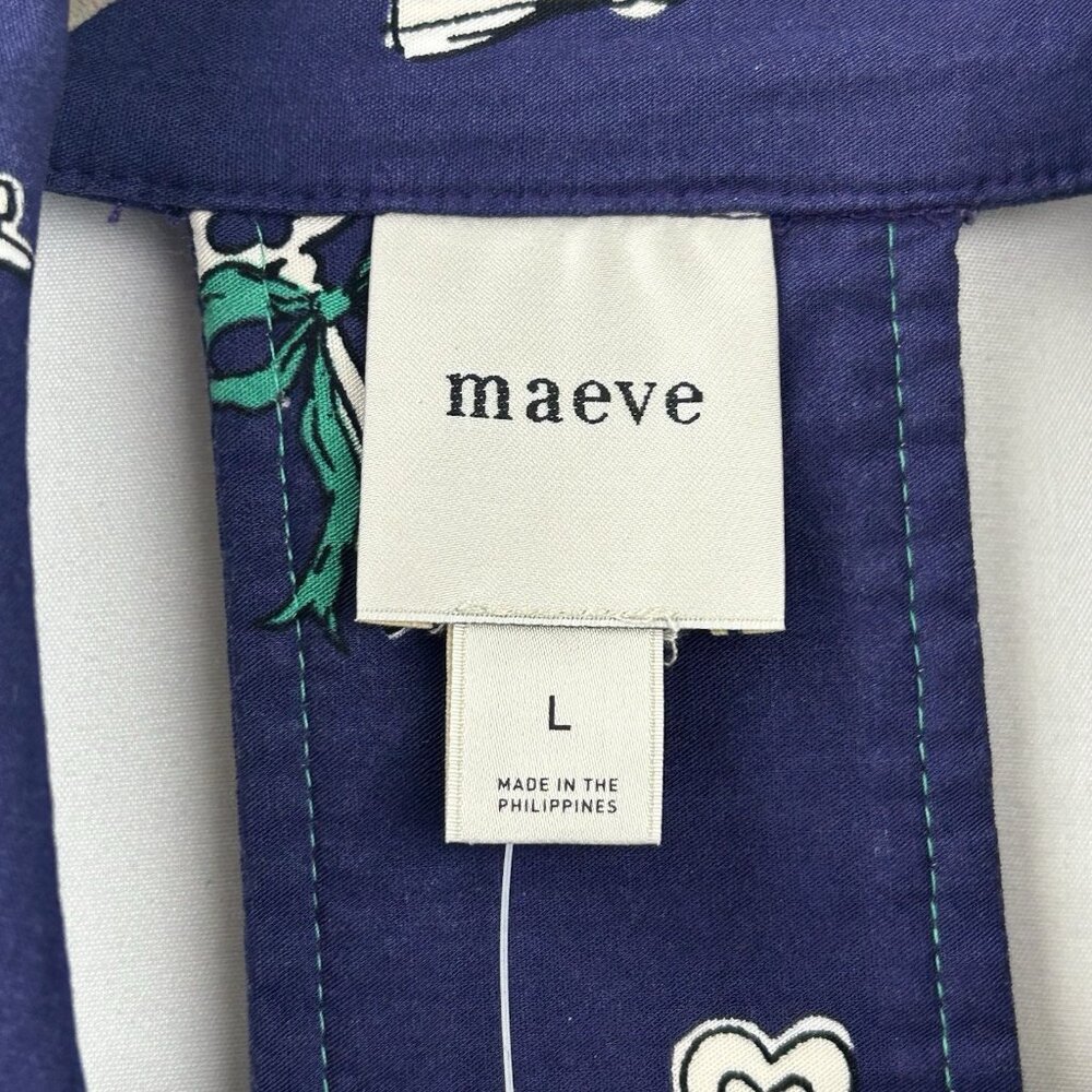 Maeve Anthropologie Women’s Large The Amelia Navy Collared Mini Dress NWT $148 - Picture 4 of 16